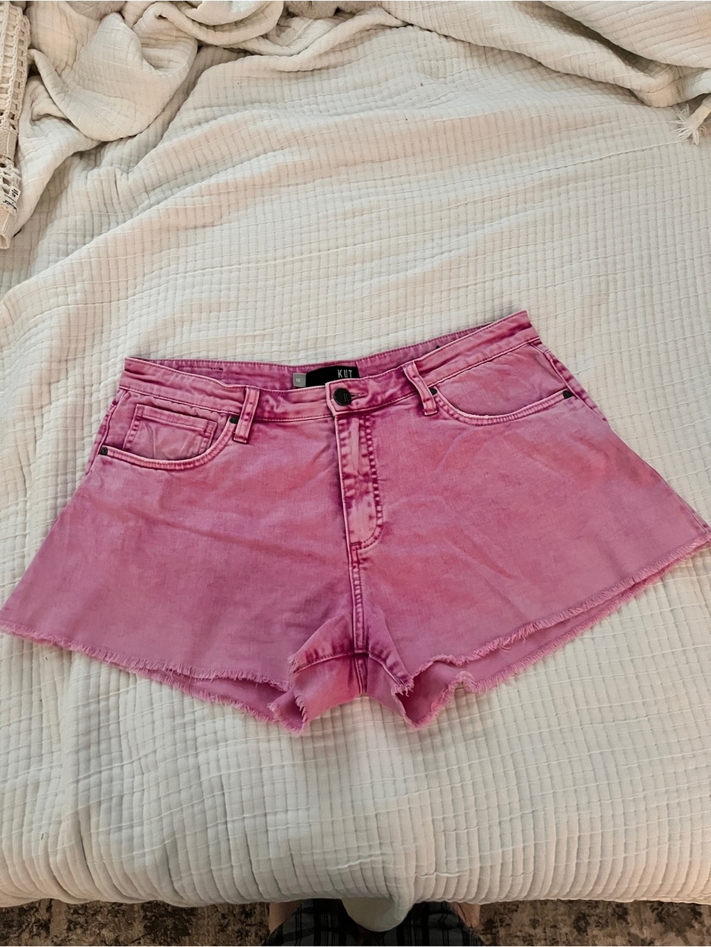 Kut from the Kloth Faded Pink Denim Cutoff Shorts